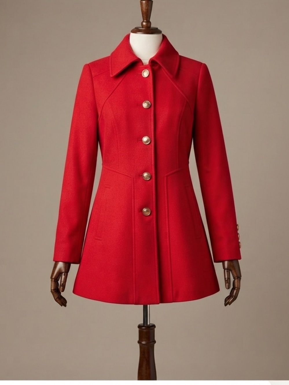Jessica Simpson Red Pea Coat (M)